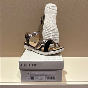 Geox Women's Sandals - Black and Silver Straps